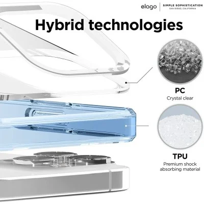 Cover Iphone 13 Pro Hybrid Elago - Blue Clear